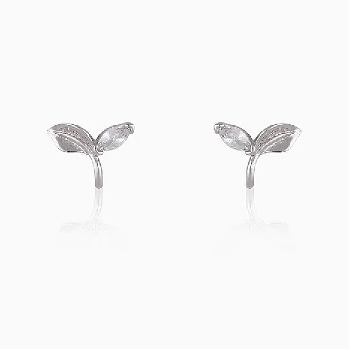 Silver Small Leaf Earrings - 925 Sterling Silver Jewellery