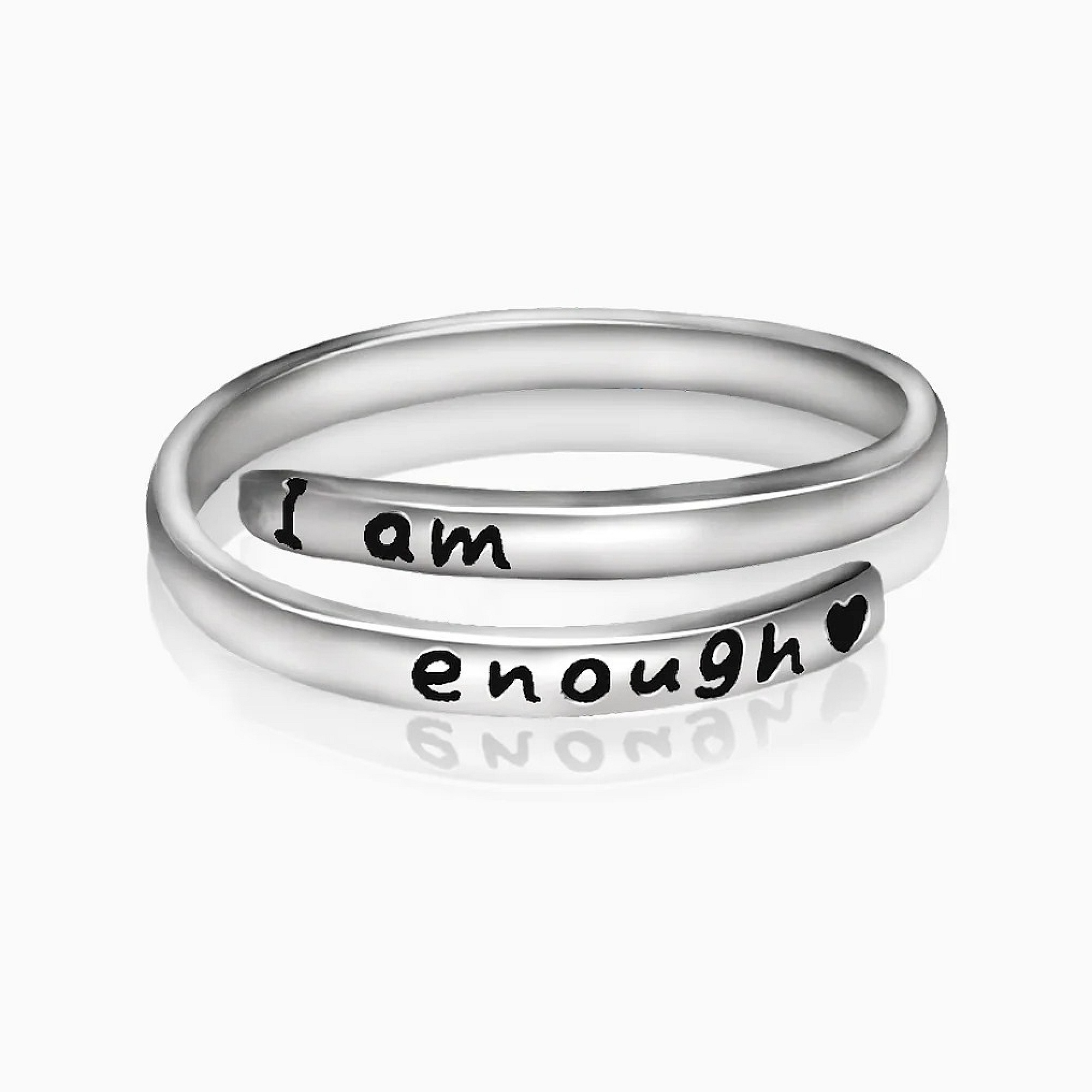 Silver Layered Affirmation Ring - 925 Sterling Silver Jewellery