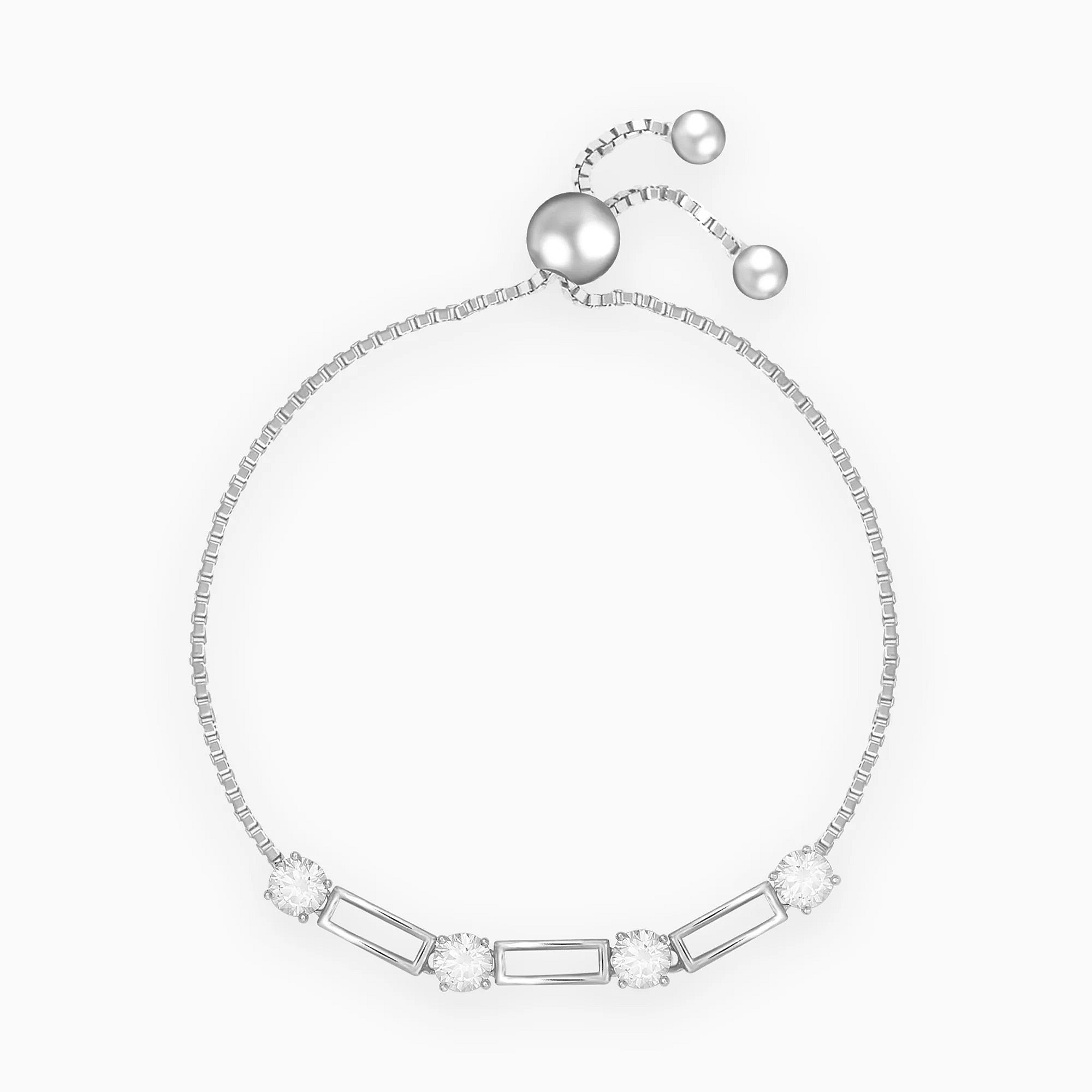 Silver Zircon Dazzling Bracelet - 925 Sterling Silver Jewellery