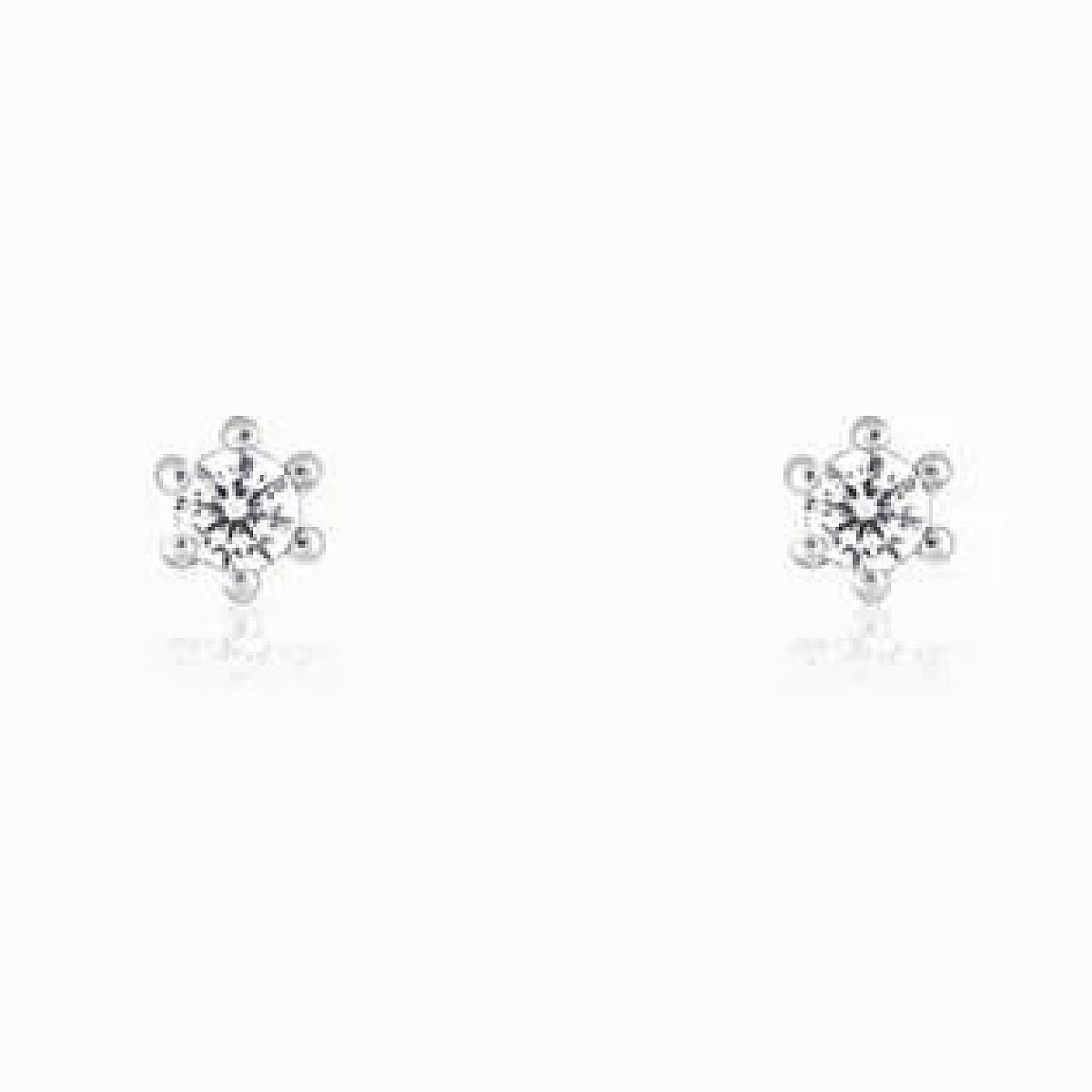 Silver Zircon Bubble Stud Earrings - 925 Sterling Silver Jewellery