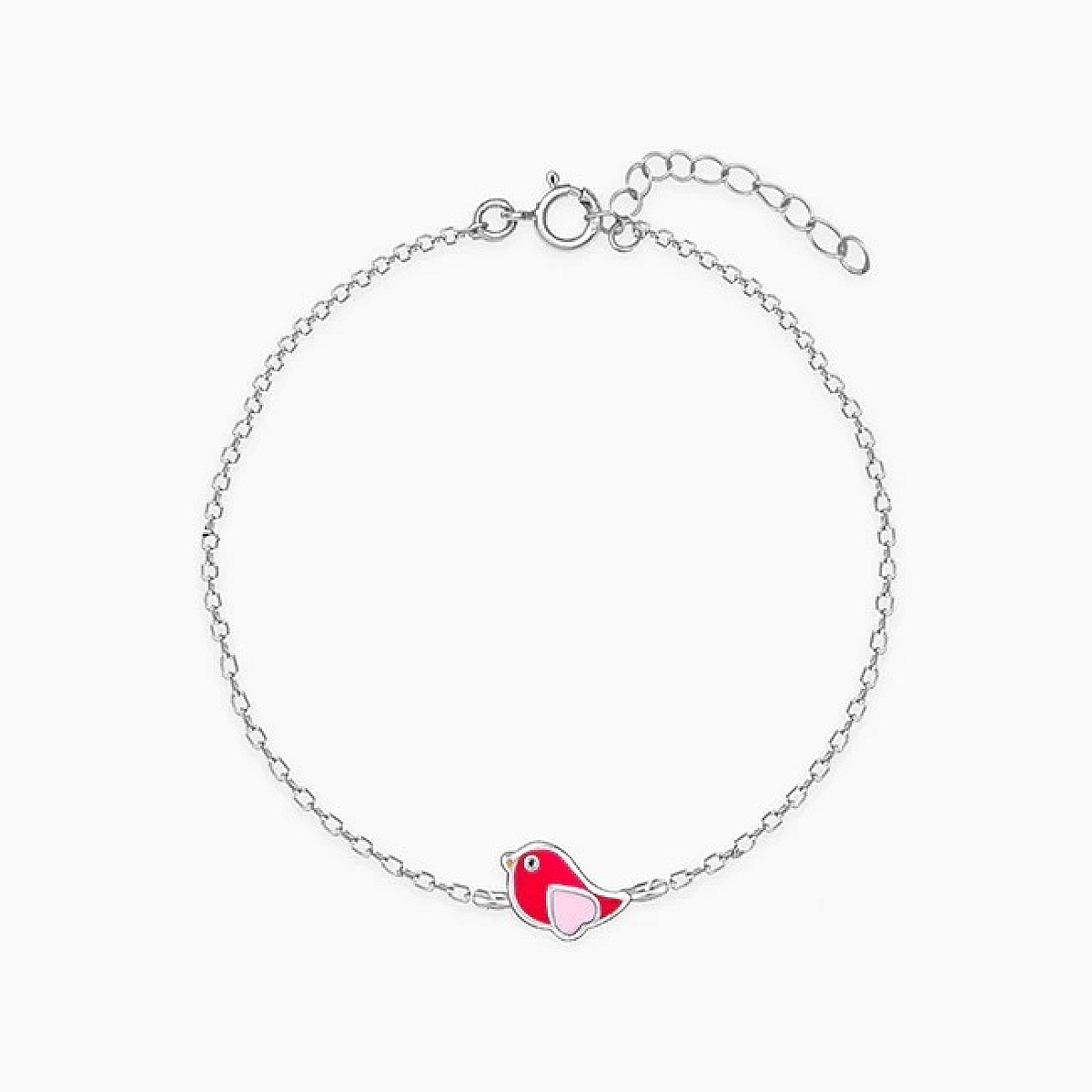 Silver Rosy Bird Kids Bracelet - 925 Sterling Silver Jewellery