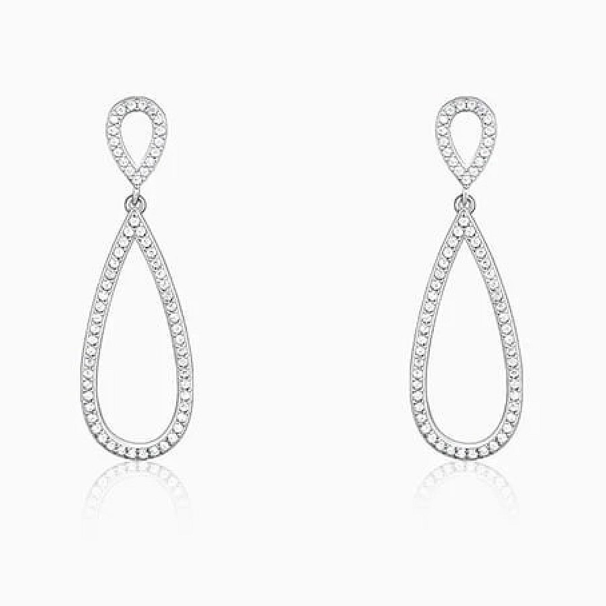 Silver Elegant Drop Earrings - 925 Sterling Silver Jewellery