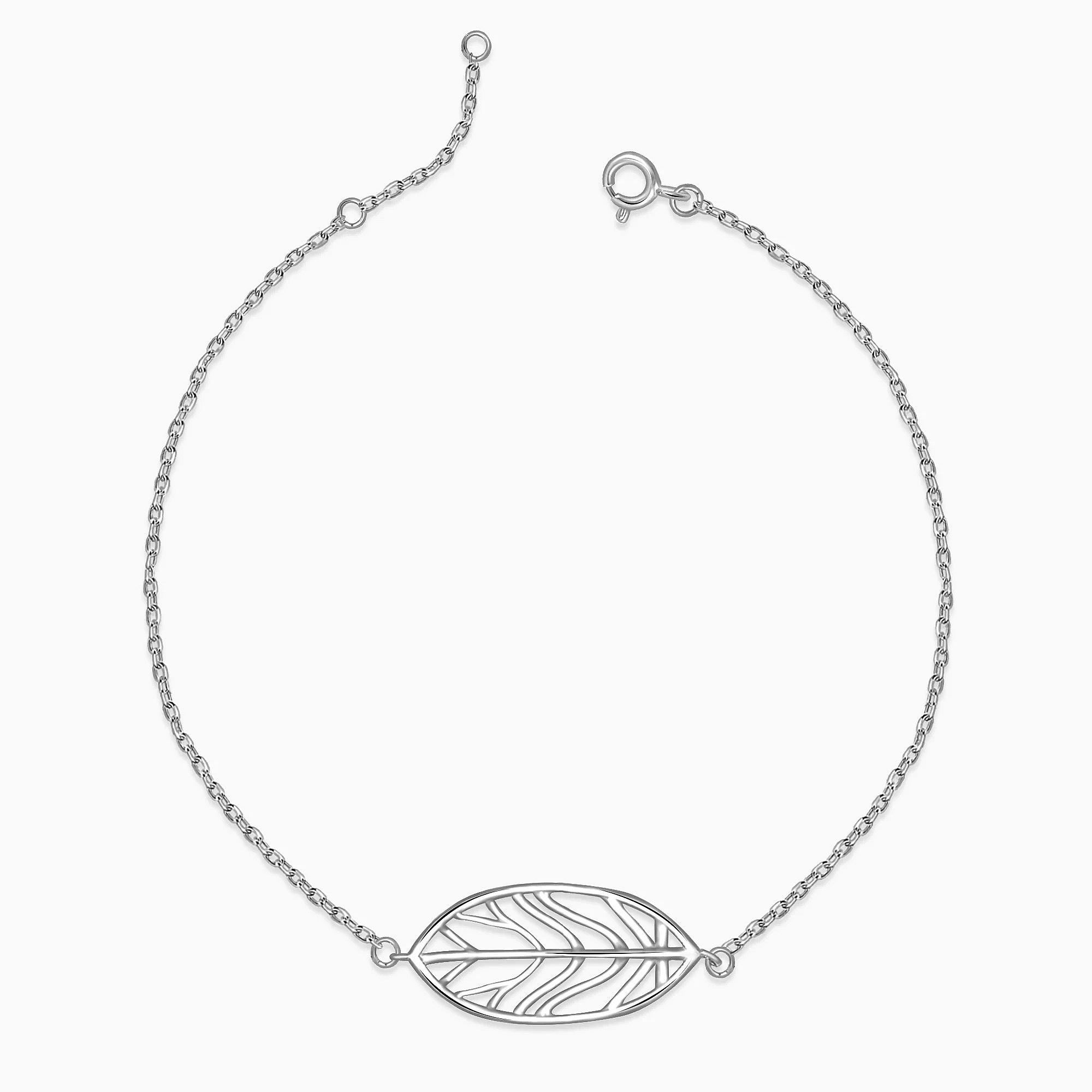 Silver Tranquil Leaf Bracelet - 925 Sterling Silver Jewellery